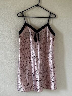 Morgan Taylor Polkadot Slip Dress Elegant Dainty Pink Women’s Medium